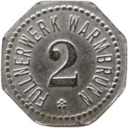 2 Pfennig - Warmbrunn Füllnerwerk obverse image