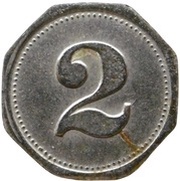 2 Pfennig - Warmbrunn Füllnerwerk, Germany,  reverse image