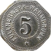 5 Pfennig - Warmbrunn Füllnerwerk obverse image