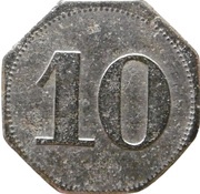 10 Pfennig - Warmbrunn Füllnerwerk, Germany,  reverse image