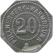 20 Pfennig - Warmbrunn Füllnerwerk obverse image