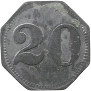 20 Pfennig - Warmbrunn Füllnerwerk, Germany,  reverse image