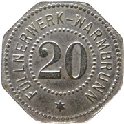 20 Pfennig - Warmbrunn Füllnerwerk obverse image