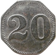 20 Pfennig - Warmbrunn Füllnerwerk, Germany,  reverse image