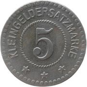5 Pfennig - Ziegenhals, Germany, 1918 reverse image