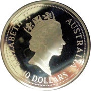 10 Dollars - Elizabeth II 3rd Portrait - Australian Kookaburra - Silver Bullion Coin obverse image