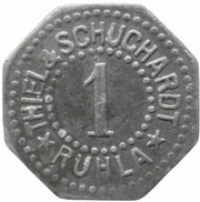 1 Pfennig - Ruhla Thiel and Schuchardt obverse image