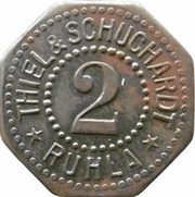2 Pfennig - Ruhla Thiel and Schuchardt obverse image