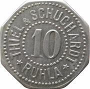10 Pfennig - Ruhla Thiel and Schuchardt obverse image
