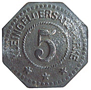5 Pfennig - Strasburg Kaufmännischer Verein E. V., Germany,  reverse image