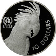 10 Dollars - Elizabeth II 3rd Portrait - Palm Cockatoo UNEP, Australia, 1993 reverse image