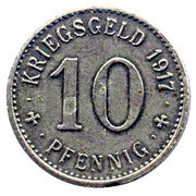 10 Pfennig - Ahlen, Germany, 1917-1919 reverse image
