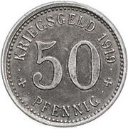 50 Pfennig - Ahlen, Germany, 1919 reverse image