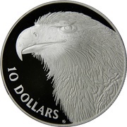 10 Dollars - Elizabeth II 3rd Portrait - Wedge-tailed Eagle - Silver Proof, Australia, 1994 reverse image