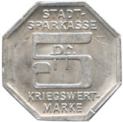 5 Pfennig - Bielefeld Stadtsparkasse, Germany, 1917 reverse image