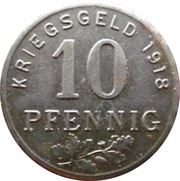 10 Pfennig - Bochum, Gelsenkirchen, Hattingen, Germany, 1918 reverse image