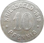 10 Pfennig - Bottrop, Germany, 1919 reverse image