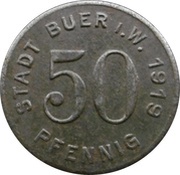 50 Pfennig - Buer in Westfalen, Germany, 1919 reverse image