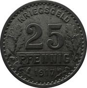 25 Pfennig - Burgsteinfurt, Germany, 1917 reverse image