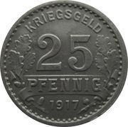 25 Pfennig - Burgsteinfurt, Germany, 1917 reverse image