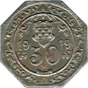 50 Pfennig - Hamm, Germany, 1919 reverse image