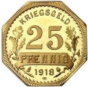 25 Pfennig - Hattingen Pattern, Germany, 1918 reverse image