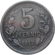 5 Pfennig - Iserlohn, Germany, 1917 reverse image