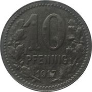 10 Pfennig - Iserlohn, Germany, 1917 reverse image