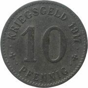10 Pfennig - Letmathe, Germany, 1917 reverse image