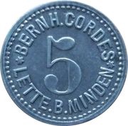 5 Pfennig - Lette Bernh. Cordes obverse image