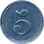 5 Pfennig - Lette Bernh. Cordes, Germany,  reverse image