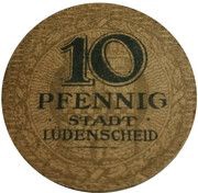 10 Pfennig - Cardboard Test, Germany,  reverse image