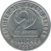 2 Million Mark - Menden obverse image
