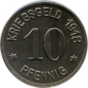 10 Pfennig - Siegen, Germany, 1918 reverse image