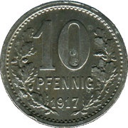 10 Pfennig - Unna, Germany, 1917 reverse image