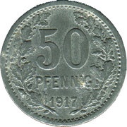 50 Pfennig - Unna, Germany, 1917 reverse image