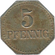 5 Pfennig - Warburg, Germany, 1917 reverse image