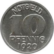10 Pfennig - Warendorf, Germany, 1920 reverse image