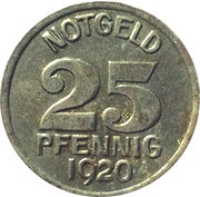25 Pfennig - Warendorf, Germany, 1920 reverse image