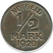 ½ Mark - Warendorf, Germany, 1920 reverse image
