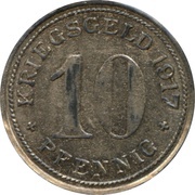 10 Pfennig - Wattenscheid, Germany, 1917 reverse image