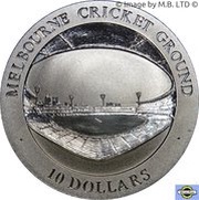 10 Dollars - Elizabeth II 4th Portrait - Melbourne Cricket Ground, Australia, 1998 reverse image