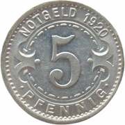 5 Pfennig - Witten, Germany, 1920 reverse image