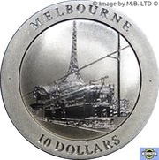 10 Dollars - Elizabeth II 4th Portrait - Melbourne Tram, Australia, 1998 reverse image
