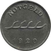 1 Pfennig - Aalen, Germany, 1920 reverse image
