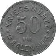 50 Pfennig - Aalen, Germany, 1917 reverse image
