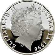 10 Dollars - Elizabeth II 4th Portrait - Hairy Nosed Wombat - Piedfort obverse image