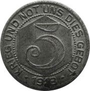 5 Pfennig - Calw, Germany, 1918 reverse image