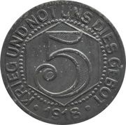 5 Pfennig - Calw, Germany, 1918 reverse image