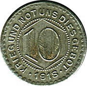 10 Pfennig - Calw, Germany, 1918 reverse image